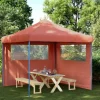 Pop-Up hopfällbart partytält med 2 sidoväggar terrakotta