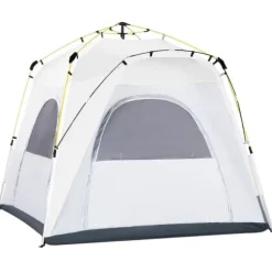 Pop-up kupoltält 4 pers, lätt & stabilt, UV50+, krokar, dörr/fönster, 1000 mm vattenpelare