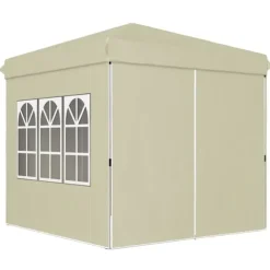 Pop-up-paviljong, 248x248x270 cm, krämfärgad