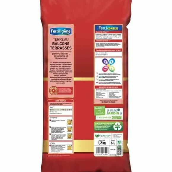 Potting compost Fertiligène Terrace 6 L
