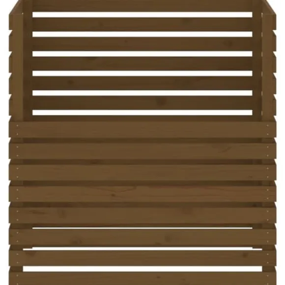 Praktisk kompostlåda i massiv furu | Färg: Honungsbrun | Storlek: 100x100x102 cm