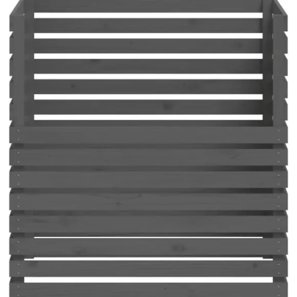 Praktisk kompostlåda i massiv furu - Samla organiskt avfall | Färg: Grå | Storlek: 100x100x102 cm