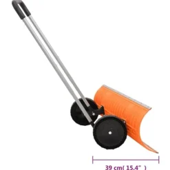 Praktisk snöskyffel med utdragbart handtag och vändbart blad | Färg: Orange | Storlek: 96 cm stålblad