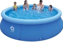 Prisvärd 305 cm uppblåsbar poolset med filterpump och tillbehör för budgetmedvetna köpare