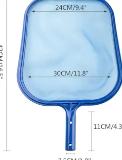 Professionell lövraka för pool – robust finmaskig skimmernät ,blå