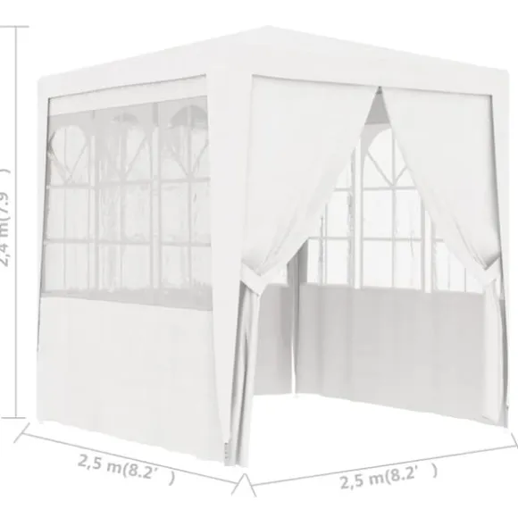 Professionellt partytält med väggar 2,5x2,5 m vit 90 g/m² - Partytält - Festtält - Home & Living