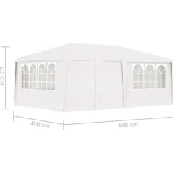 Professionellt partytält med väggar 4x6 m vit 90 g/m² - Partytält - Festtält - Home & Living