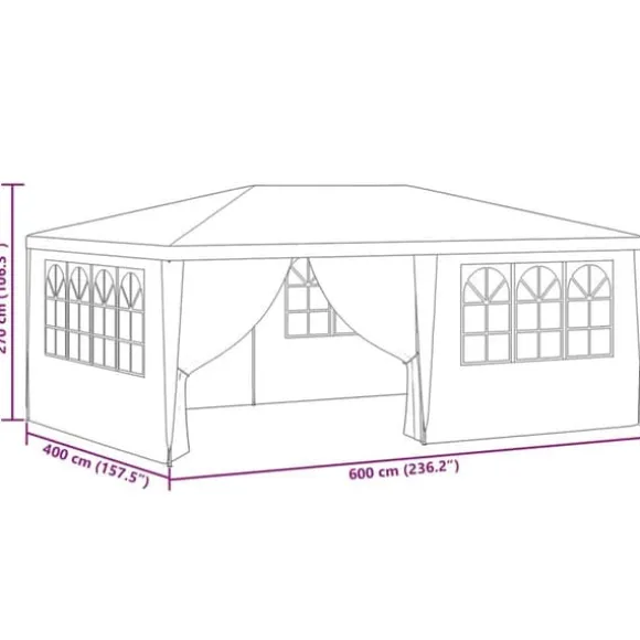 Professionellt partytält med väggar 4x6 m - UV- och vattenbeständigt | Färg: Grön | Storlek: 4x6 m