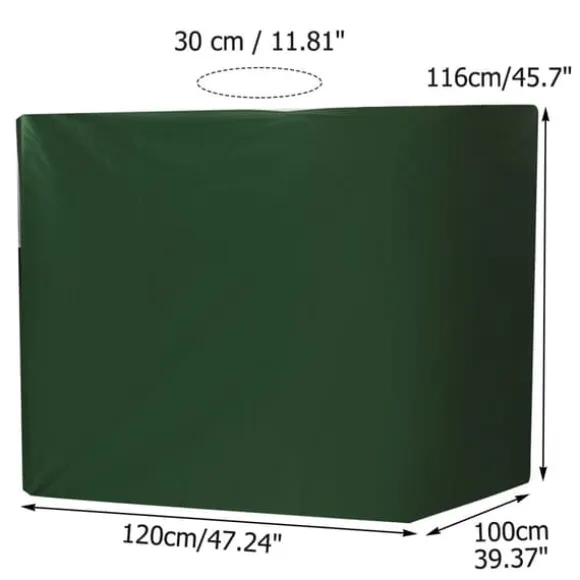 PROFFSIGT IBC-tanköverdrag 1000L – Grön vattentät skyddsöverdrag med UV-beskyttning (210D silverbelagd Oxfordtyg)