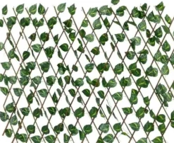 ProGarden spaljé galler med konstgjorda blad balkong terrass täcka konstgjorda murgröna växter 180x90 cm