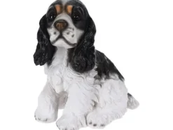 ProGarden Trädgårdsfigur spanielhund, 27 cm hög, i konstgjord sten