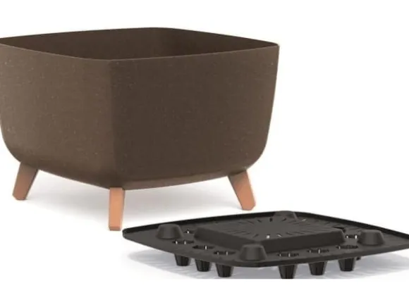 Prosperplast DONICZKA GRACIA SQUARE ECO WOOD 39x39CM KAWA