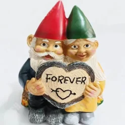 Påskprydnad - TECH DISCOUNT - Par av nissar - Syntetisk resin - 10.5cm - Trädgårdsdekoration