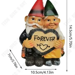 Påskprydnad - TECH DISCOUNT - Par av nissar - Syntetisk resin - 10.5cm - Trädgårdsdekoration