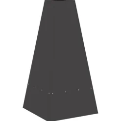 Pyramidformad vedeldad eldplats med vedförvaring - Rostbeständig stål | Färg: Svart | Storlek: 50x50x100 cm