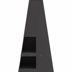 Pyramidformad vedeldad eldplats med vedförvaring - Rostbeständig stål | Färg: Svart | Storlek: 50x50x100 cm