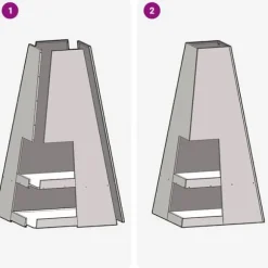 Pyramidformad vedeldad eldplats med vedförvaring - Rostbeständig stål | Färg: Svart | Storlek: 50x50x100 cm