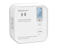 Qoltec certifierad trådlös kolmonoxiddetektor (Chad) med batteri | CO-detektor | sensorlivslängd 10 år | 85dB larm | LED