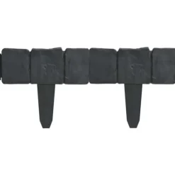 Rabattkant i plast för trädgård - Stabil och hållbar | Färg: Svart | Storlek: 41 st, 10 m