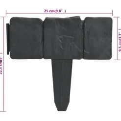 Rabattkant i plast för trädgård - Stabil och hållbar | Färg: Svart | Storlek: 41 st, 10 m