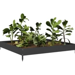 Rabattkant upphöjd svart 100x100x18,5 cm stål