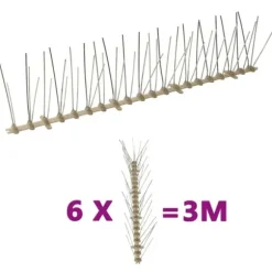 5-raders Fågelpiggar plast 6 st 3 m