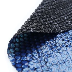 RAMROXX Solvärmd pooltäcke, 366 cm runt, UV-stabiliserad PE, Svart/Blå, 115µm