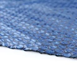 RAMROXX Solvärmd pooltäcke, 366 cm runt, UV-stabiliserad PE, Svart/Blå, 115µm