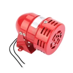 Röd minimetallmotorlarm - industriellt ljud elektriskt skydd mot stöld