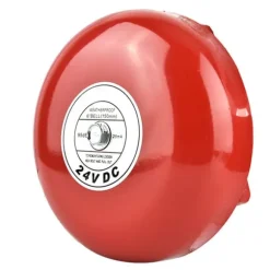 Röd 24V metall rund larmklocka för säkerhets- och brandlarm