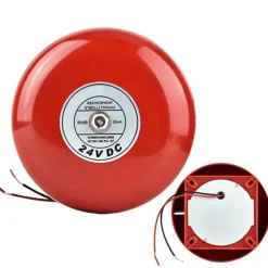 Röd 24V metall rund larmklocka för säkerhets- och brandlarm