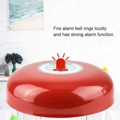 Röd 24V metall rund larmklocka för säkerhets- och brandlarm