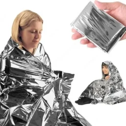 Räddningsfilt | Överlevnadsfilt | Nödfilt av Silverfolie mot Väder och Vind 160×210 cm