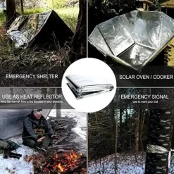 Räddningsfilt | Överlevnadsfilt | Nödfilt av Silverfolie mot Väder och Vind 160×210 cm