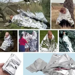 Räddningsfilt | Överlevnadsfilt | Nödfilt av Silverfolie mot Väder och Vind 160×210 cm