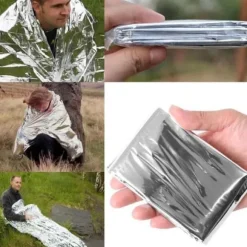 Räddningsfilt | Överlevnadsfilt | Nödfilt av Silverfolie mot Väder och Vind 160×210 cm