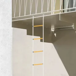 Räddningsstege - Repstege - 12 m - Nödflykt - Flamskyddad - Med Karbinhakar - Max Belastning 200 kg - Mässing