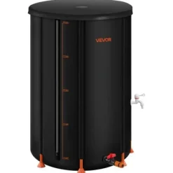 Regntunna, 380 L, 70x103 cm, Svart, PVC