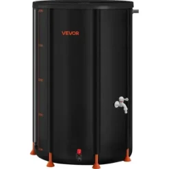 Regntunna, 380 L, 70x103 cm, Svart, PVC