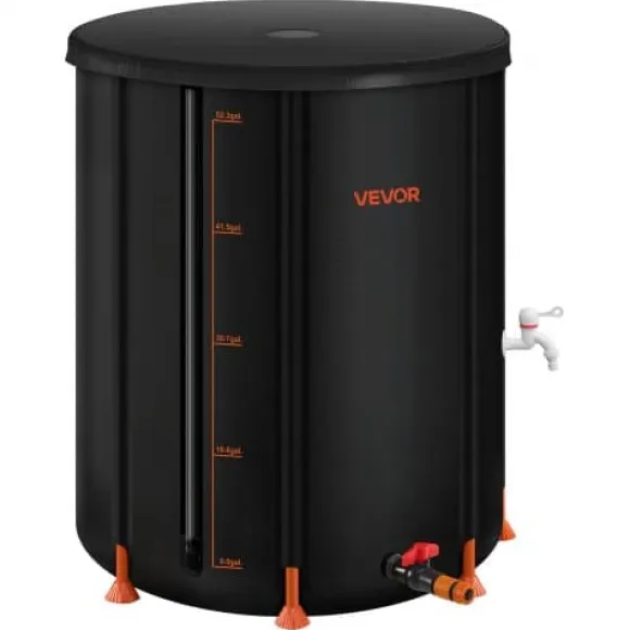 Regntunna, 201 L, 60x73 cm, Svart, PVC