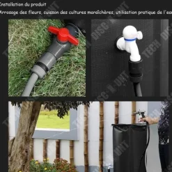 Regnvatteninsamlare - TD - 380L - PVC - Svart färg - Överjordisk tank