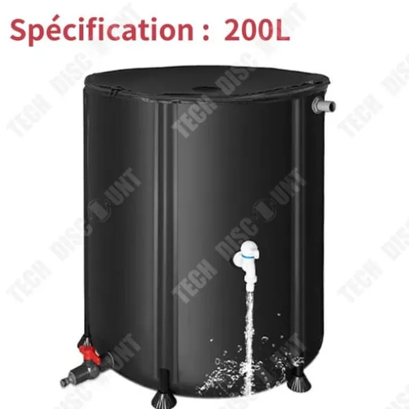Regnvattenlagringstank - TECH DISCOUNT - 200L - PVC tre lager - Färdbar - Multifunktionell