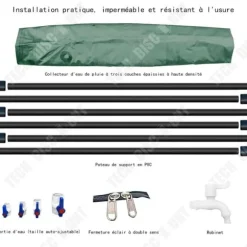 Regnvattentank - TD® - 750L - PVC - Fällbar - Med kran och tömningsventil