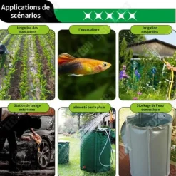 Regnvattenuppsamlare - TD - 750L - Fällbar - Slitstark - 100x98cm