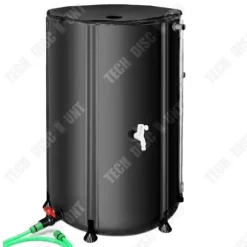 Regnvattenuppsamlingstank - TECH DISCOUNT - 190L - PVC - Rund - Svart