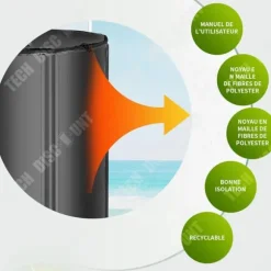 Regnvattenuppsamlingstank - TECH DISCOUNT - 190L - PVC - Rund - Svart