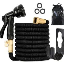 Rejäl Expanderande Trädgårdsslang Vattenslang med Sprutmunstycke 15m