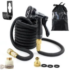 Rejäl Expanderande Trädgårdsslang Vattenslang med Sprutmunstycke 15m