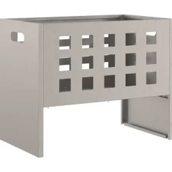 Rektangulär vedeldad eldstad i Corten stål | Storlek: 50x30x40 cm | Färg: Brun