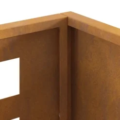 Rektangulär vedeldad eldstad i Corten stål | Storlek: 50x30x40 cm | Färg: Brun